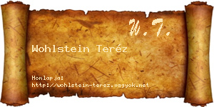 Wohlstein Teréz névjegykártya